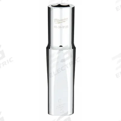 MILWAUKEE Deep Well Socket: SAE, 1/2 in Drive Size, 1/2 in Socket Size, 6-Point, Deep - Anti-Roll Hand Sockets