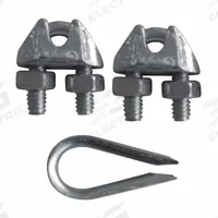 DAYTON Wire Rope U-Bolt Clip and Thimble Kit: 1/8 in Compatible Rope Dia, 3 1/4 in Rope Turnback Lg (MPN 1DKK4). Key specifications — Clip Material: Steel; Thimble Material: Steel; Brand: DAYTON.