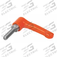 KIPP Adjustable Handle: Zinc w/ SS Thread, 1/4"-20 Thread, 15 mm Thread Lg, 65 mm Lg, Orange (MPN K0738.2A22X15). Key specifications — Brand: KIPP.