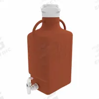 APPROVED VENDOR Plastic Carboys, Jerricans, & Jugs - Rectangular Plastic Carboys & Jerricans: 12.8 L (MPN 15K-2211-OEM). Key specifications — Autoclavable: Yes; Dispenser Location: Bottom; Features: Large Handles; Body Color: Amber; Brand: APPROVED VENDOR; Includes Closure: Yes; Mouth Size: Wide; Screw Closure Size: 83 mm.