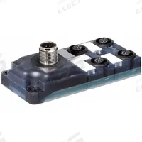 MURRELEKTRONIK M12 distribution block: EXACT12, 4 Ports, 5 Pole M12 Female (MPN 8000-84560-0000000). Key specifications — IP Rating: IP65; Features: Plastic Housing.