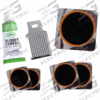 SLIME Tire Tube Patch Kit: Tube Repair Kit, Bicycle Tires/Lawn Mower Tires/Wheelbarrow Tires (MPN 1022-A). Key specifications — Product Type: Tube Repair Kit; Compatible Tire Type: Lawn Mower Tires; Brand: SLIME; Includes: (2) 1.25 in Diameter Rubber Patches in Silver Metal Backing.
