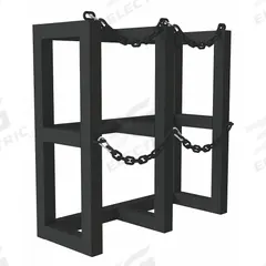 DURHAM MFG Gas Cylinder Rack: Vertical, 30 in x 12 in x 30 in, For 2 Cylinders (MPN GCRV-301230-08T). Key specifications — attr34863: DURHAM MFG; attr34955: Powder Coated; attr34956: Black.