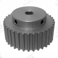 DAYTON Timing Pulley: Curvilinear, Fixed, For 15 mm Belt Wd, 13 Teeth, 5 mm Pitch, Aluminum (MPN 13-5M15M6A6). Key specifications — Brand: DAYTON; Finish: Clear Anodized; For Belt Series: Powerhouse®.