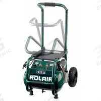 ROLAIR Portable Air Compressor: Oil Lubricated, 5.3 gal, Hot Dog, 2 hp, 6.5 cfm @ 90 psi, 120V AC (MPN VT25BIG). Key specifications — attr48686: Oil Lubricated; attr48685: 120V AC; attr48689: 9.30 cfm; attr48678: 13.8 A; attr48688: Flat-Free Foam Filled Tires; attr48671: ROLAIR; attr124308: Standard (75 dBA or more).