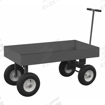 APPROVED VENDOR Wagon Truck: 2,000 lb Cap, 48 in L x 24 in W x 16 5/8 in H Deck, T-Shaped - Lipped Metal Deck Trucks
