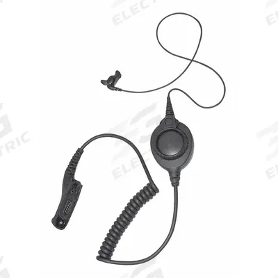 MOTOROLA Earpiece: Fits Motorola, Earbud, Push To Talk, Black, 1 Wires, In-Earpiece Mic - Motorola-Compatible Earpieces & Headsets