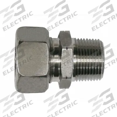 BRENNAN INDUSTRIES Compression Tube Straight: 18 mm OD x 8 mm OD x 1/2 in Pipe Size, Steel - Flareless Bite-Type Steel Compression Fittings