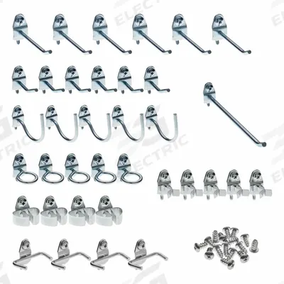 TRITON PRODUCTS Pegboard Hook Assortment Kit: 1/4 in_1/8 in Peg Hole - Hook & Toolholder Assortments for Round-Hole Pegboard