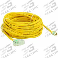 APPROVED VENDOR Extension Cord: Outdoor Use, 100 ft Lg, 3 Outlets, 5-15P, 10/3, SJTOW, Yellow (MPN 4GAE1). Key specifications — Brand: APPROVED VENDOR; Temperature Rating: -58° to 194°F; NEMA Plug Configuration: 5-15P.