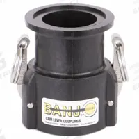 Couplers: 2 in Coupling Size, 3 3/32 in Overall Lg, EPDM, Flange x Female Coupler (MPN M220D). Key specifications — Gasket Material: EPDM; Brand: BANJO; Fitting Type: Flange x Female Coupler.