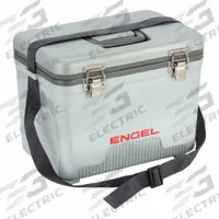 ENGEL Chest Cooler: Silver, 18 Cans, 13 qt Cooler Capacity, 24 hr Ice Retention (MPN UC13S). Key specifications — Brand: ENGEL; Drain Plug: Not Included; Wheels Included (FILTER): No.