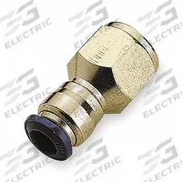 AIGNEP USA Push-Fit Fitting: 1/4 in OD x 1/4 in Pipe Size, Push-to-Connect x NPTF, Brass, 10 PK (MPN 88030-04-04). Key specifications — Brand: AIGNEP USA; Thread Size A: 1/4"-18.