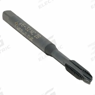 CLEVELAND Spiral Point Tap: #6-32 UNC, 2B, 3 Flute, Plug Chamfer, Black Oxide Cobalt (MPN C86206) - Spiral-Point Taps for Steel & Stainless Steel