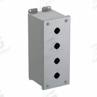 HAMMOND Push Button Enclosure: 22mm, 4 Holes, Carbon Steel, NEMA 12/13 (MPN 1437MD). Key specifications — Brand: HAMMOND; Environments & Applications: Indoor Dust & Water Droplets.