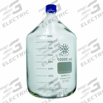 UNITED SCIENTIFIC SUPPLIES Media/Storage Bottle: 10 L, Screw-On, GL-45, 420 mm - Glass Lab Media Bottles