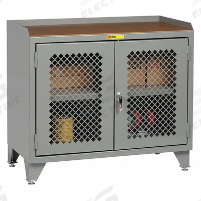 LITTLE GIANT Cabinet Workbench: Hardboard, 48 in x 24 in, 2,000 lb Overall Load Capacity - Cabinet Benches with Shelves