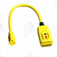 APPROVED VENDOR Plug-In GFCI: Manual Reset, 1 1/10 ft Lg, 12/3, 5-15P Plug, 15 A Current, 125V AC (MPN 875LC9). Key specifications — NEMA Plug Configuration: 5-15P; NEMA Receptacle Configuration: 5-15R; Brand: APPROVED VENDOR; Voltage: 125V AC.