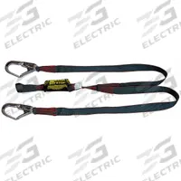 MILLER BY PIP Shock-Absorbing Lanyard: Shock Pack, Arc-Flash Rated, Steel Rebar Hook, 2 Legs, Black (MPN 8799KR-Z7/6FTBK). Key specifications — Brand: MILLER BY PIP; Color: Black; Visual Load Indicator: Yes; Shock-Absorbing Lanyard Material: Kevlar.