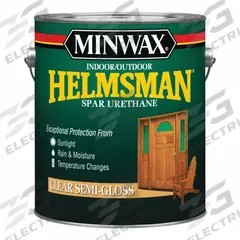 MINWAX Finish: Varnish, Exterior/Interior, Oil, 1 gal Container Size, Wood, Semi-Gloss, Clear, Clear (MPN 13210000). Key specifications — Brand: MINWAX; Transparency: Clear; Use Location: Interior; Sheen: Semi-Gloss; Sub-Brand: Minwax; Color: Clear.