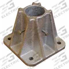 APPROVED VENDOR Single Socket Mounting Base: Handrail Section, 4 in Overall Ht, 5 in Overall Wd (MPN 2HER7). Key specifications — Product Type: Single Socket Mounting Base; Brand: APPROVED VENDOR; Color: Silver; Compatible Product Type: Handrail Section; Material: Cast Iron.