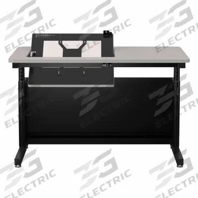 VERSADESK Standing Desk: Gray, Wood, 48 in Overall Wd, 30 in Overall Dp, 36 in Max Desktop Ht - Manual Adjustable-Height Desks