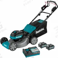MAKITA Battery-Powered Lawn Mower: Self-Propelled, 21 in Cutting Wd, Side Discharge Location, 40 V (MPN GML01SM). Key specifications — Run Time: Not Rated; Cutting Height Adjustment: Four-Point; Battery Platform: 40V MAX XGT; Deck Material: Steel; Brand: MAKITA; Speed Settings: Variable; Filter - Kit Contents: Battery Included; Power Source: Battery-Powered.