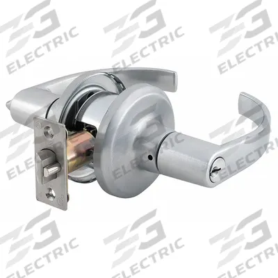 DORMAKABA Door Lockset: Office Lever Locksets, Chrome, ADA Compliant