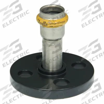 APOLLO Crimp Adapter Fitting: 1 in Pipe x 1 in Pipe Size, Press-fit x Flange, HNBR - Gas Stainless Steel Press Pipe Flanges