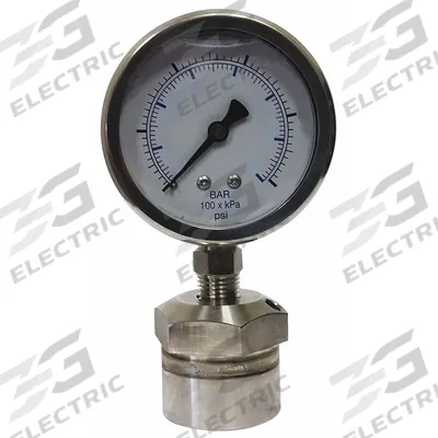 KODIAK Pressure Gauge with Diaphragm Seal: 0 psi to 160 psi, KC301/DSM35, 2 1/2 in Dial - Dial Pressure Gauges with 316 SS Female-Threaded Mini-Seal