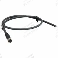 Cordset: M8 Female Straight X Bare Wire, 4 Pins, Black, PUR, 0.5 m Cable Lg, 0.25 sq mm Wire Size (MPN 21348100489005). Key specifications — Cable Jacket Color: Black; End 1 Mounting Orientation: Straight; End 1 Gender: Female; End 1 Connection Type: M8; Cable Jacket Material: PUR; Brand: HARTING; IP Rating: IP67; End 2 Connection Type: Bare Wire.