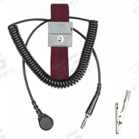 SCS Static Control Wrist Strap: Elastic, Burgundy, Black, 1 Strap Conductors, 5 ft Cord Lg - Max (MPN 2214). Key specifications — Brand: SCS; Includes: Coil Cord; Cord Color: Black; Strap Color: Burgundy; Cord Shape: Coiled.