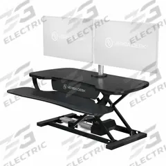 VERSADESK Standing Desk: Electronic, Black, Wood, 40 in Overall Wd, 24 in Overall Dp (MPN VT7644024-00-01). Key specifications — Desktop Material: Wood; Brand: VERSADESK; Desktop Color: Black.