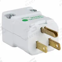 HUBBELL Straight Blade Plug: Hospital Grade, 5-15P, 125V AC, 15 A, 2 Pole, 3 Blade, White (MPN HBL8115V)