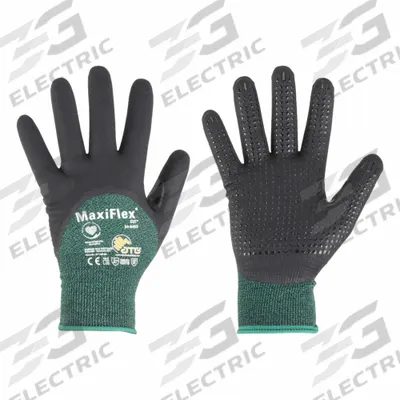 SUPERIOR GLOVE Knit Gloves: 2XL ( 11 ), Leather Palm Knit Glove, Goatskin, Std, Knit Cuff - Medium-Duty Cut-Resistant Knit Gloves with Leather Palm
