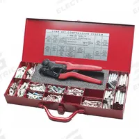 BURNDY Crimper and Connector Kit: Splice: YS, YSV Type/Terminal: YA, YAV Type, 4.5 ton, Y1MRKIT. Key specifications — attr510626: BURNDY; attr510875: 1-Hole Terminals and Splices; attr510876: Metal Carrying Case; attr510877: Ratcheting Crimper; attr545986: Compression Lugs and Splices.