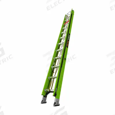 LITTLE GIANT Extension Ladder: 24 ft Ladder Size, Fiberglass, 375 lb Load Capacity - Cable Grab Non-Conductive Fiberglass Extension Ladders