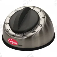 COOPER ATKINS Mechanical Timer: Non-Skid Rubber Feet, 3 3/8 in x 4 in, 3 3/8 in Overall Dp, Audible (MPN TM60-0-8). Key specifications — Clock Function Included: No; Count Direction: Count Down; Features: Non-Skid Rubber Feet; Digital Display Screen Type: No Display; Alarm Type: Audible; Brand: COOPER ATKINS; Maximum Time Setting: 60 minutes.