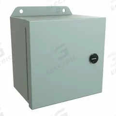 HAMMOND Electrical Enclosure: Steel, 6 in x 6 in x 4 in, NEMA 12/13/3R/4, w/Panel, Solid Cover (MPN EJ664). Key specifications — Closure Method: Latches; Brand: HAMMOND; Knockouts: Not Included.