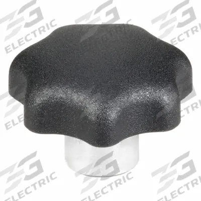 KIPP Hand Knob: 7 Point, Plastic w/ Steel Thread, M5 Thread, 9 mm Thread Lg - 7-Arm Knobs with Threaded Hole