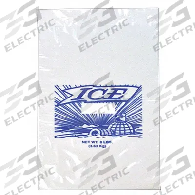 APPROVED VENDOR Ice Bags: Clear, LDPE, 11 in Wd, 1.5 mil Thick, Printed/Std, Twist Tie