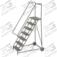 TRI-ARC Wheelbarrow Ladder: 5.8 ft Platform Ht, Assembled, No Locking Mechanism, Aluminum (MPN WLARTR107244). Key specifications — attr1051219: Gray; attr1051213: TRI-ARC; attr1051229: Double Handrails; attr1085465: None.