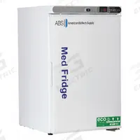 AMERICAN BIOTECH SUPPLY Lab Refrigerator: 2.5 cu ft, Undercounter, 1°C to 10°C, 19 1/2 in Overall Dp (MPN ABT-HC-UCFS-0204). Key specifications — Door Opening Style: Right; Color: White; Alarm Type: Temperature; Manufacturer Part Number: ABT-HC-UCFS-0204; Brand: AMERICAN BIOTECH SUPPLY; Product Type: Lab Refrigerator; Door Type: Swing Solid; Refrigerant Type: R-600a.