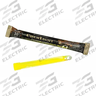 CHEMLIGHT BY CYALUME TECHNOLOGIES Lightstick: NSN 6260-01-074-4230 (Hook and Gate), Yellow - Heavy-Duty Lightsticks