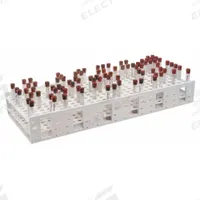 Tube Rack: 10 1/2 in Overall Wd, 3 1/2 in Overall Ht, 26 1/2 in Overall Lg, Polypropylene, White (MPN 120114). Key specifications — Material: Polypropylene; Mounting Location: Benchtop; Color: White; Product Type: Test Tube Rack; Total Holding Capacity: (240) Wells; Brand: HEATHROW SCIENTIFIC.