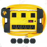 APPROVED VENDOR Outlet Strip: 8 Outlets, 12 ft Cord Lg, 1,050 J Rated Energy, 15 A Current, Yellow (MPN 52NY58). Key specifications — Brand: APPROVED VENDOR; Mounting Style: Keyhole.