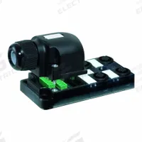 MURRELEKTRONIK Distribution Box: EXACT12, 4 Ports, 4 Pole M12 Female, 4 A Current Rating per Port (MPN 8000-84450-0000000). Key specifications — IP Rating: IP67; Features: Plastic Housing.