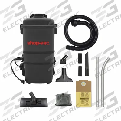 SHOP-VAC Backpack Vacuum: 80 cfm Air Flow, 11 lb Wt, 74 dB Sound Level - Corded Backpack Vacuums