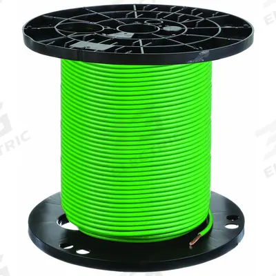 SOUTHWIRE Building Wire: Copper, 4 AWG, 1 Conductors, Stranded, Green, 500 ft Lg - Copper THHN/THWN Building Wires