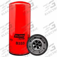 BALDWIN FILTERS Oil Filter: B333, 2 1/4"-12 Thread Size, 11 7/16 in Overall Ht, Oil, Cellulose. Key specifications — Baldwin Interchange: B333; Brand: BALDWIN FILTERS; Includes: Attached Gasket; Media Material: Cellulose.